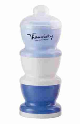 Trzyczęściowy pojemnik na mleko w proszku THERMOBABY AbakusBaby niebieski