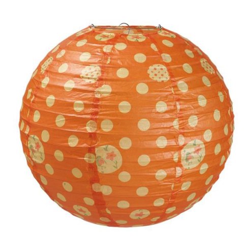 Pomarańczowy lampion ' Grochy '