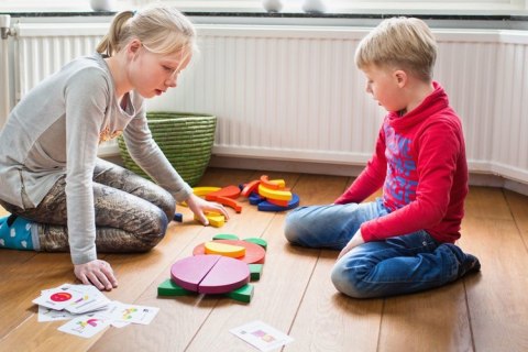 BS Toys, Układanka logiczna drewniana z kolorowymi kartami