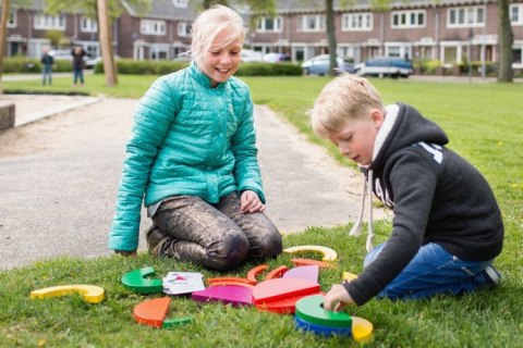 BS Toys, Układanka logiczna drewniana z kolorowymi kartami