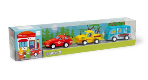 Scratch, 3 Drewniane Samochody Pull