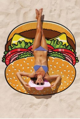 Szybkoschnąca mata plażowa 135cm wzór: burger