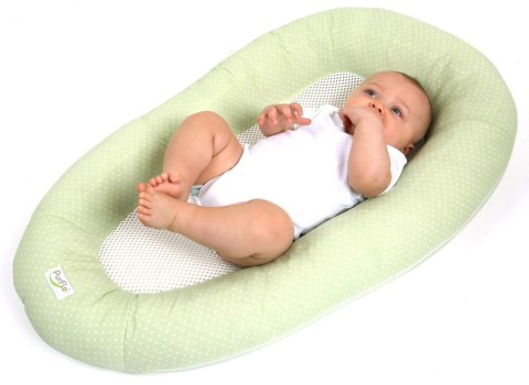 Oddychający materac, gniazdko do spania dla niemowląt PurFlo - Moss Green Spot