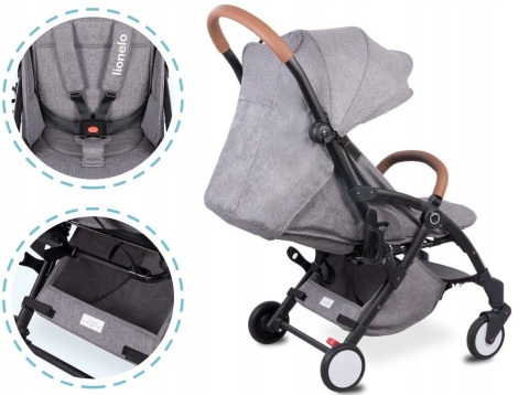 Julie Lionelo lekki wózek spacerowy 5,8kg 5lat Gwarancji - silver/grey