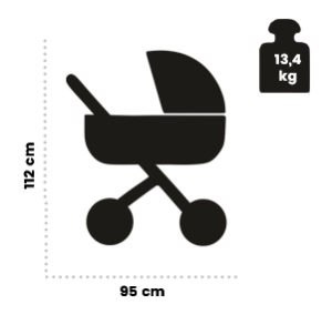 PRIMAVERA Prestige 2w1 Coneco wózek wielofunkcyjny - czarny + srebrna rama