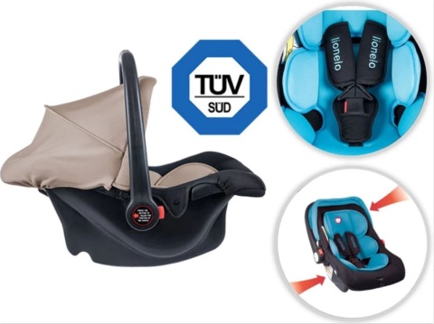 NOA PLUS 0-13kg Lionelo fotelik samochodowy, 5 lat Gwarancji - Beige