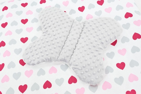 Zestaw Minky Paradise Baby (kołderka + poduszka motylek) - Serca