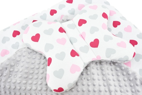 Zestaw Minky Paradise Baby (kołderka + poduszka motylek) - Serca