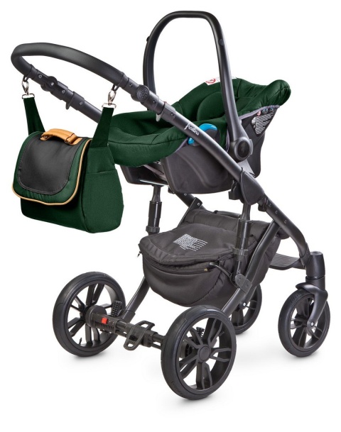 FRONTERA 3w1 Camini wózek dziecięcy z fotelikiem Musca 0m+ Polski Produkt - kolor Dark Green