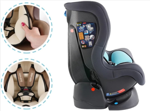 LIAM COLOR 0-18kg Lionelo fotelik samochodowy, 5 lat Gwarancji - Lime