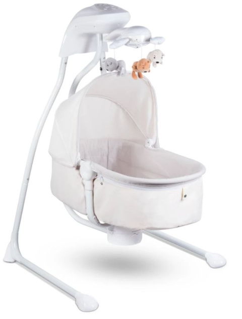 HENNY 2w1 Lionelo bujaczek, huśtawka, gondola, 10 melodii, MP3, do 9 kg GREY DOVE