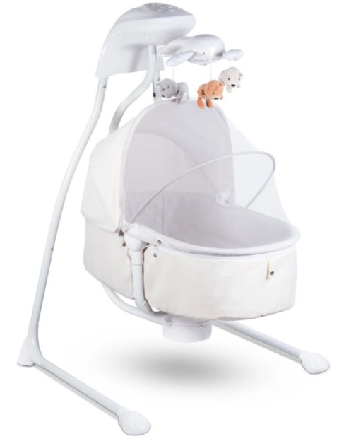 HENNY 2w1 Lionelo bujaczek, huśtawka, gondola, 10 melodii, MP3, do 9 kg GREY DOVE