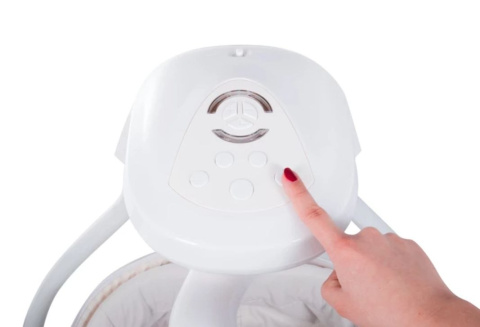 HENNY 2w1 Lionelo bujaczek, huśtawka, gondola, 10 melodii, MP3, do 9 kg GREY DOVE