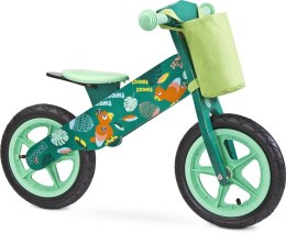 Drewniany rowerek biegowy ZAP Toyz do 30kg przedział 3-6 lat green papużki