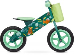 Drewniany rowerek biegowy ZAP Toyz do 30kg przedział 3-6 lat green papużki