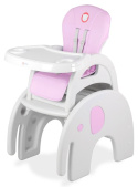 ELI 5w1 Lionelo krzesełko do karmienia stolik do 50kg - pink