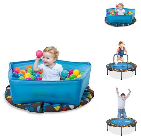 Trampolina składana/basen z piłeczkami 3w1 90cm 10m+