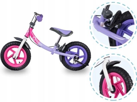 BEN Lionelo rowerek biegowy do 35kg pompowane koła 12 cali 2lata+ Pink