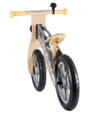 CASPER Lionelo drewniany rowerek biegowy 3lata+, 12 cali do 30kg + Kask i Kreda - Grey