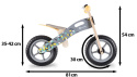 CASPER Lionelo drewniany rowerek biegowy 3lata+, 12 cali do 30kg + Kask i Kreda - Pink