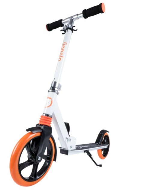 LUCA Lionelo duża hulajnoga ABEC-7 Amortyzator ALU do 100kg - white/orange