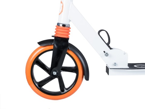LUCA Lionelo duża hulajnoga ABEC-7 Amortyzator ALU do 100kg - white/orange