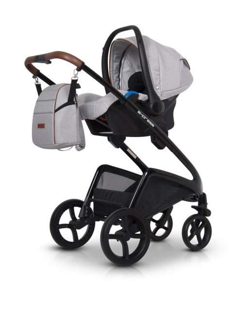 EXPRESS Euro-Cart 3w1 wózek głęboko-spacerowy z fotelikiem KITE 0-13kg - grey fox