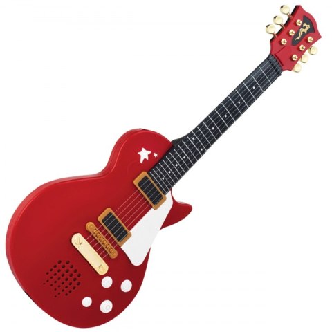 Simba Gitara Elektryczna Rockowa dla Dzieci Dźwięk Struny Czerwona