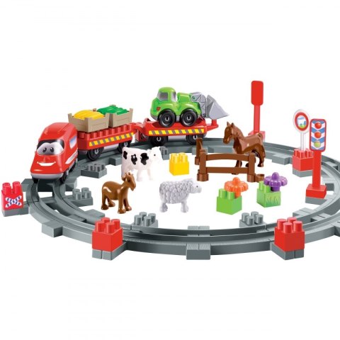 Ecoiffier Abrick Kolejka Pociąg Ze Zwierzętami 57 elementów
