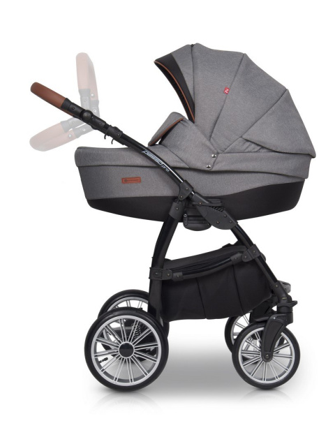 PASSO PRO Euro-Cart 3w1 wózek głęboko-spacerowy z fotelikiem KITE 0-13kg - denim