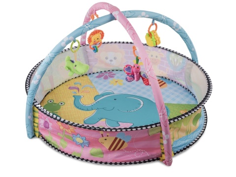 CARLA Lionelo mata edukacyjna 3w1 mata, kojec, basen z piłkami - pink