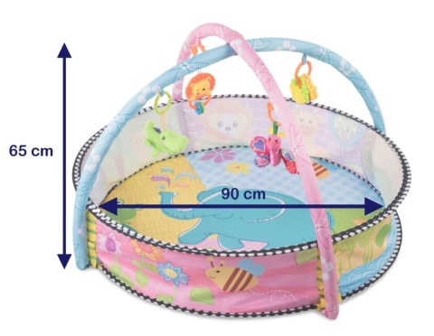 CARLA Lionelo mata edukacyjna 3w1 mata, kojec, basen z piłkami - pink