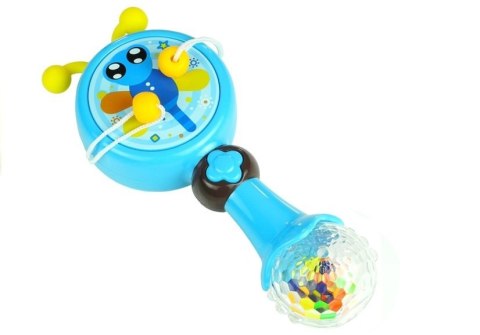 Interaktywny Bębenek Do Ręki Grzechotka Niebieski
