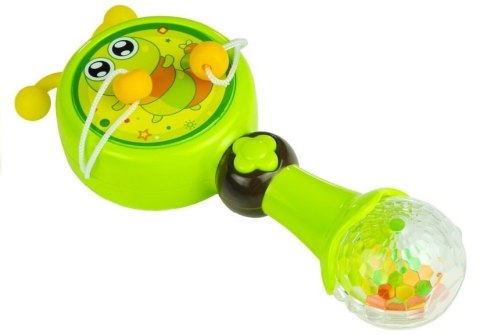 Interaktywny Bębenek Do Ręki Grzechotka Zielony