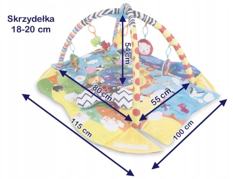 ANIKA Lionelo mata edukacyjna 2w1 z funkcją kojca