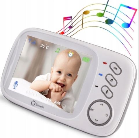 Babyline 6.1 Lionelo Niania elektroniczna do 300m, tryb nocny, melodie