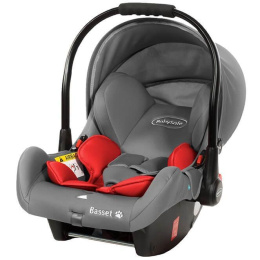 BASSET BabySafe + baza IsoFix fotelik samochodowy 0-13kg / szaro-czerwony