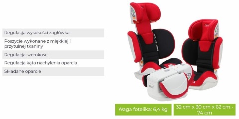 CHART Babysafe 15-36KG fotelik samochodowy czerwony