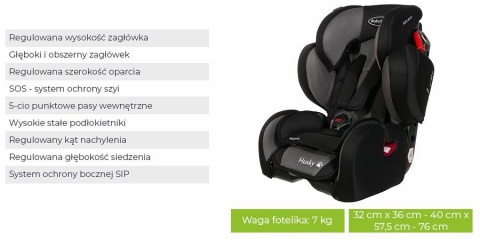 HUSKY SIP SIDE BabySafe fotelik 9-36kg System Ochrony Bocznej - brązowy