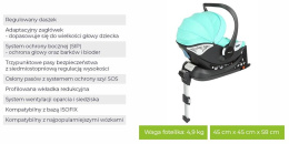 YORK I-Size BabySafe fotelik samochodowy z bazą isofix 0-13kg 0-15m - czarny