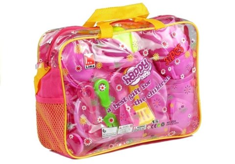 Zestaw Naczyń w Torbie 31 Elementów Różowe