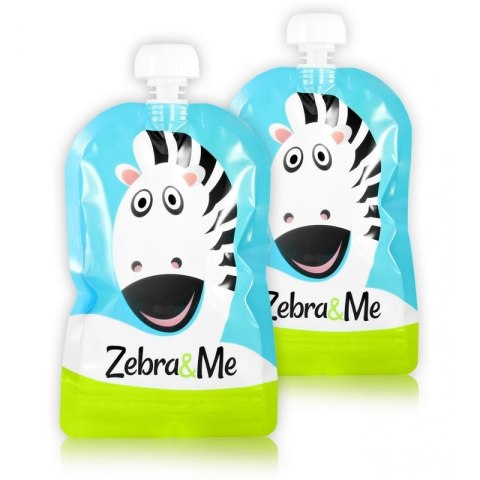 Zebra & Me ZEBRA - 2 PACK Saszetki do karmienia wielorazowe