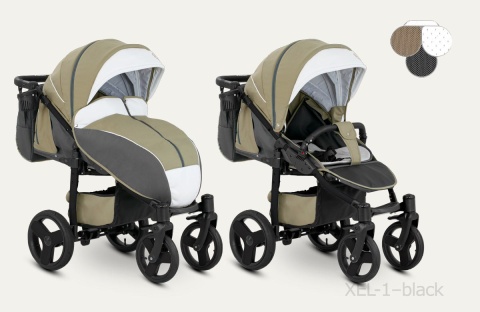 ELF CAMARELO Wózek spacerowy - pompowane koła + torba XEL-1