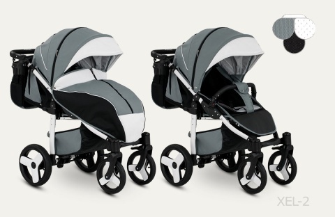 ELF CAMARELO Wózek spacerowy - pompowane koła + torba XEL-2