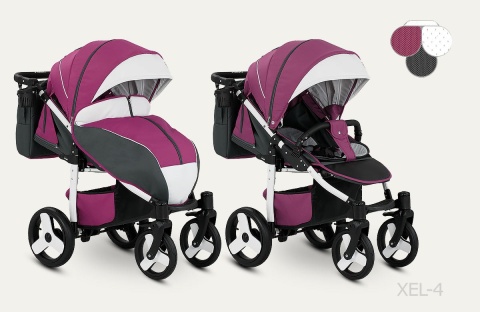 ELF CAMARELO Wózek spacerowy - pompowane koła + torba XEL-4