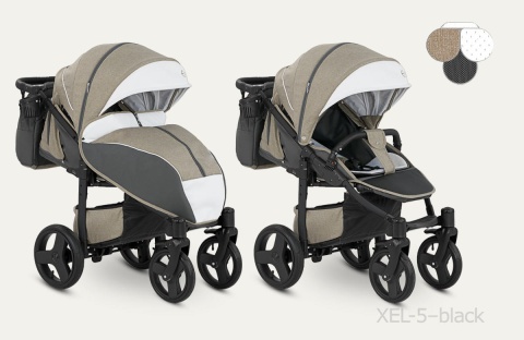 ELF CAMARELO Wózek spacerowy - pompowane koła + torba XEL-5