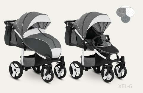 ELF CAMARELO Wózek spacerowy - pompowane koła + torba XEL-6