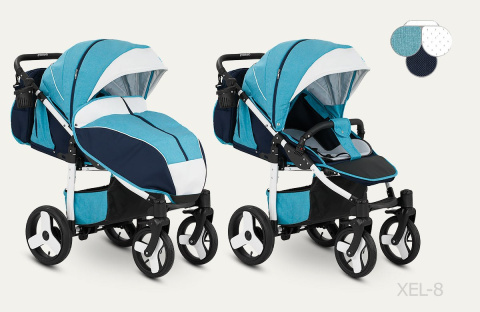 ELF CAMARELO Wózek spacerowy - pompowane koła + torba XEL-8