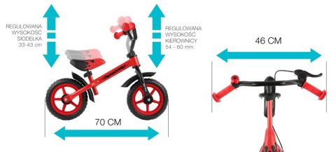 Rowerek Biegowy Dragon z hamulcem Multicolor