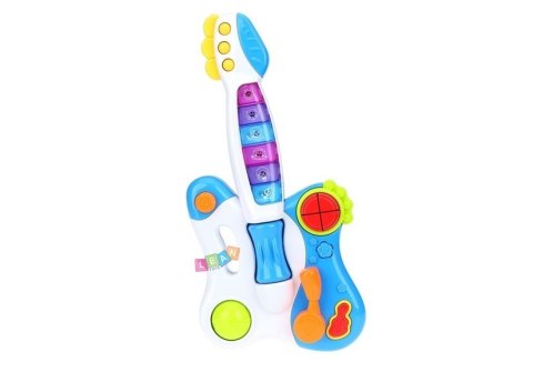 Interaktywna Gitara Pianinko Gra Świeci Niebieska